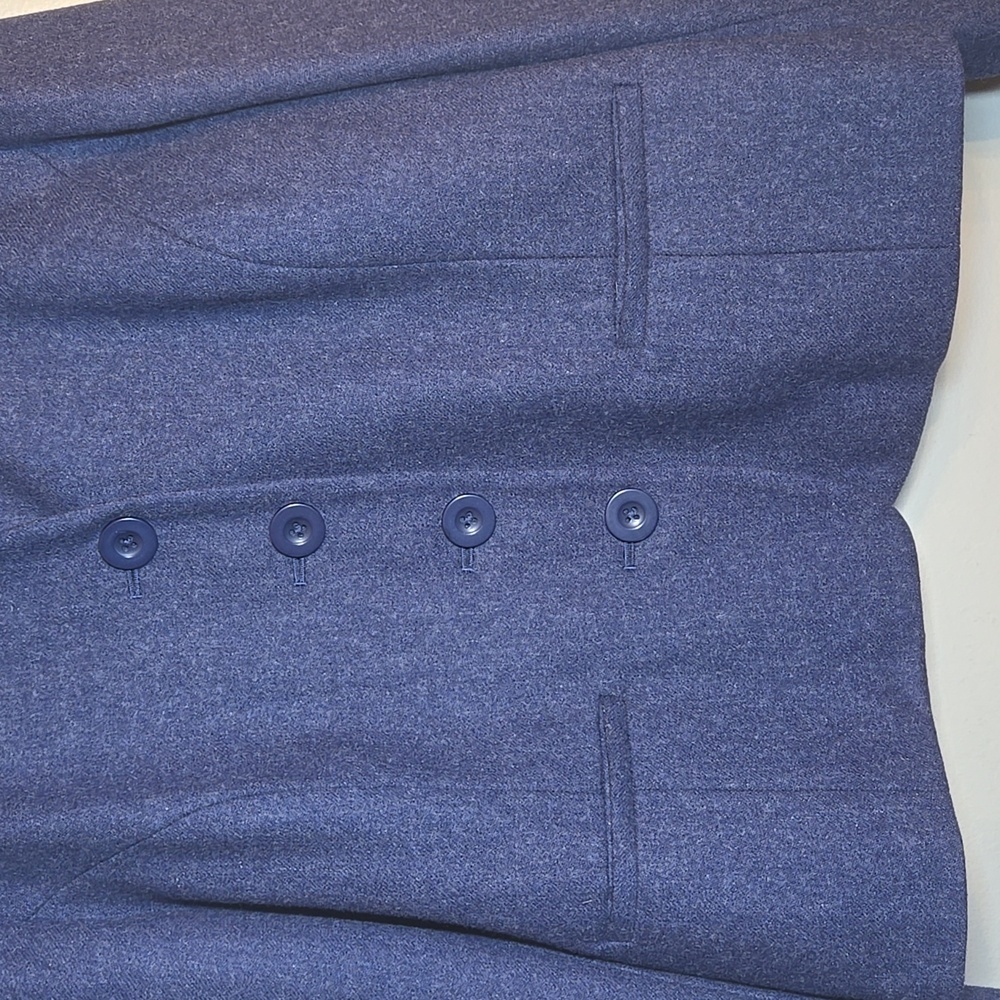 Orvis Wool Stand Collar Button Front Lined Blazer… - image 6